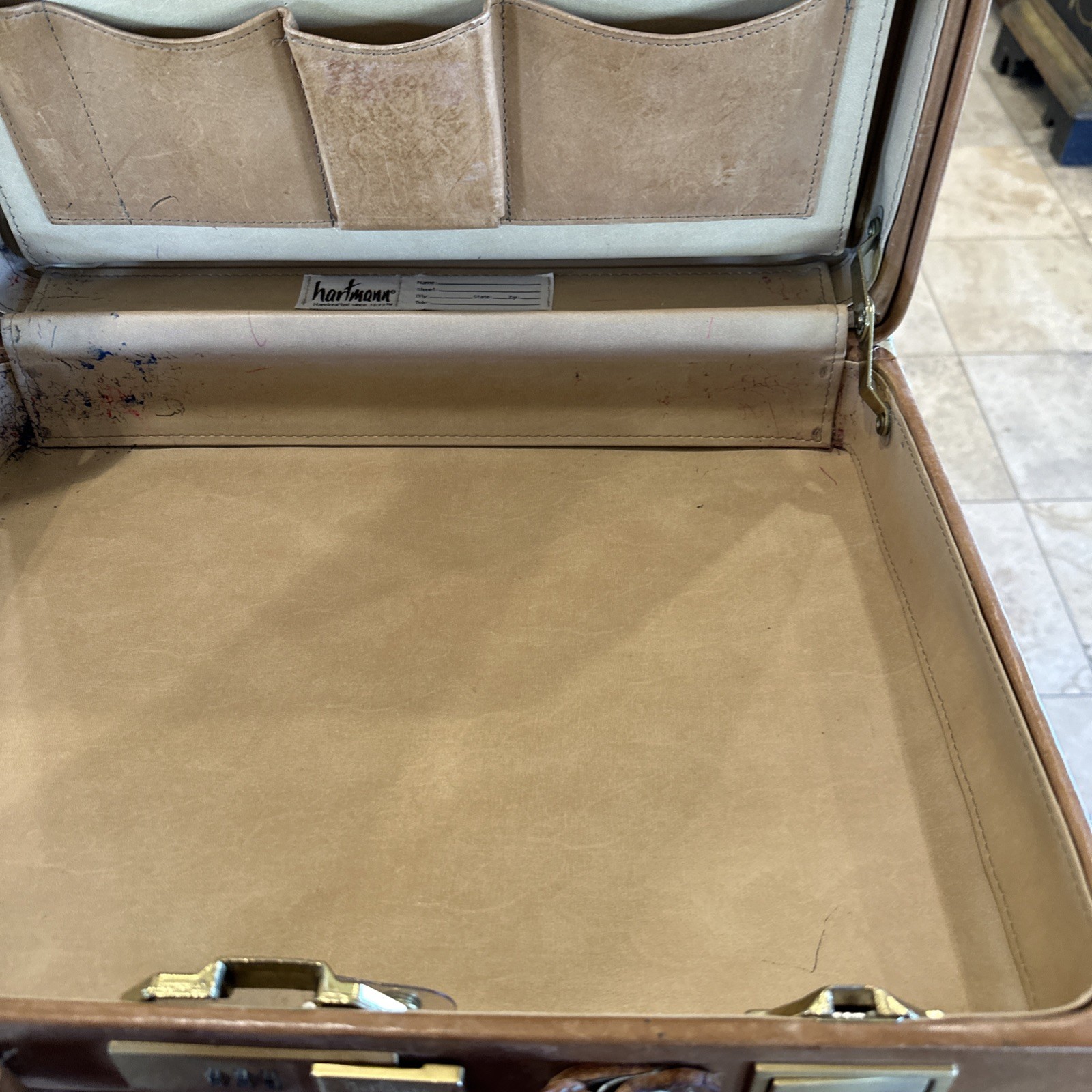 Hartmann Belting Brown Leather 18 Inch Briefcase Attache Vintage