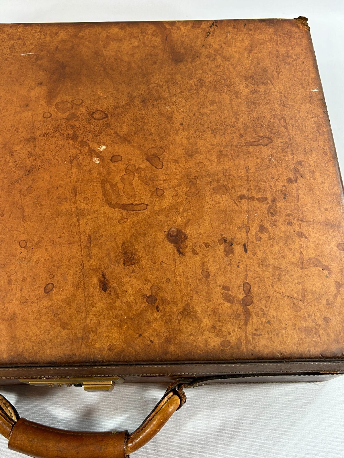 Hartmann Luggage Briefcase – Leather Hard Sided Case – 1980s – Brown