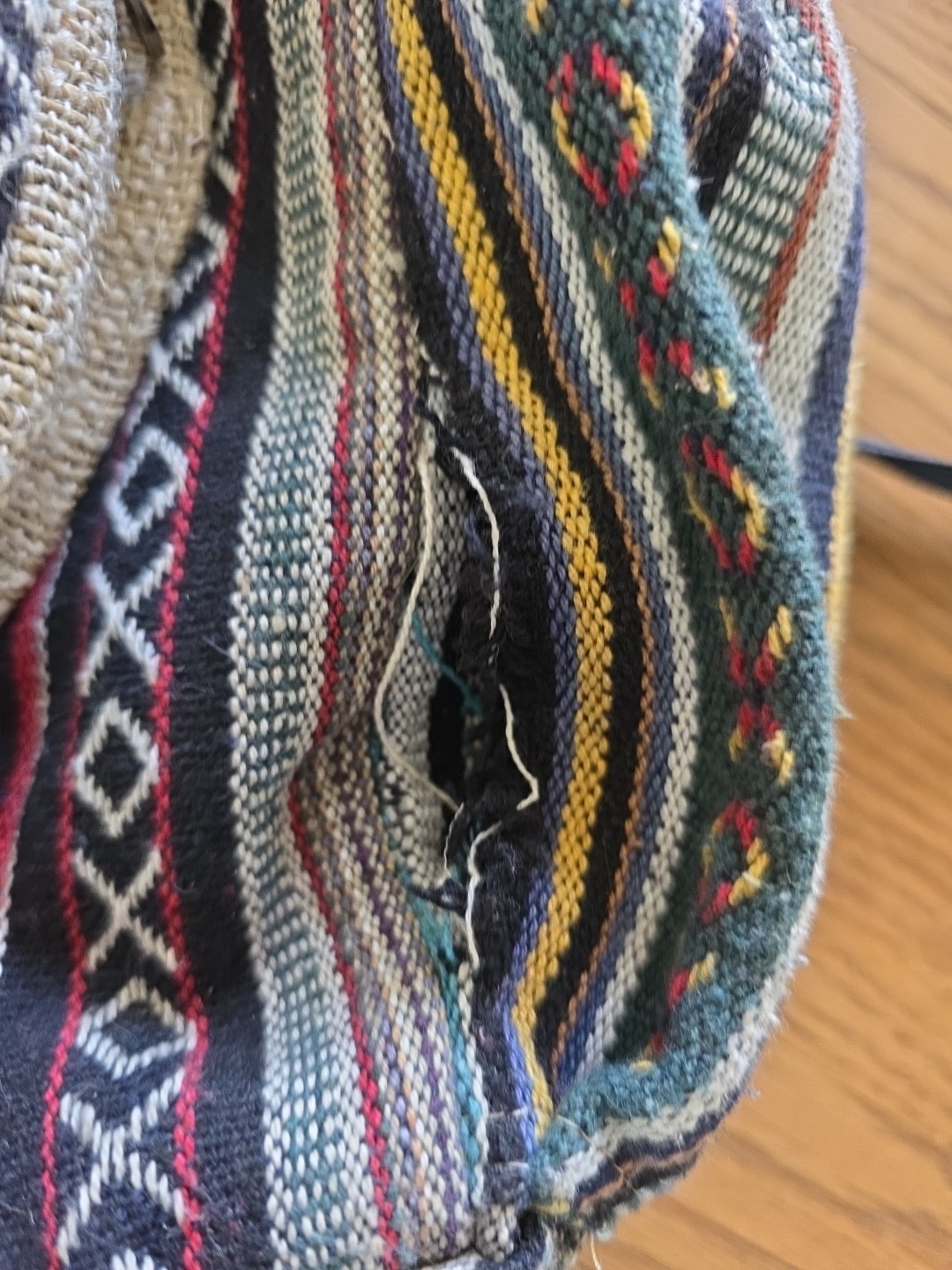 Himalaya Hemp Backpack Boho Festival Bag Made in Nepal Needs Repair