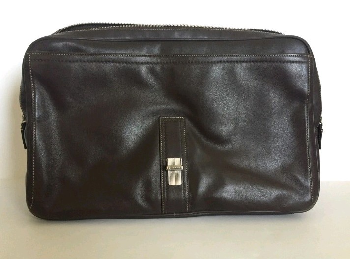 Coach Brown Men’s Briefcase/Document Case Buckle Zip Adjustable Shoulder Strap