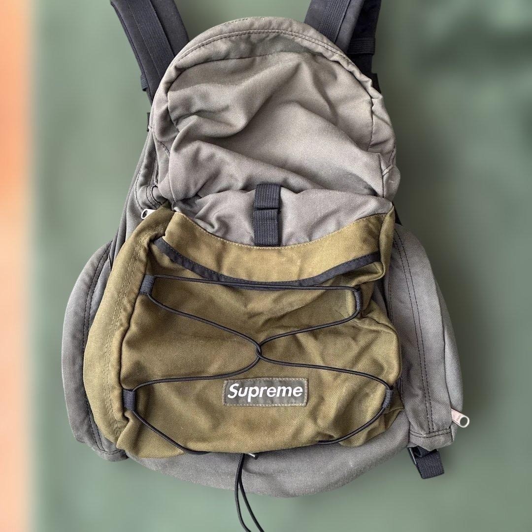 90s Supreme Backpack Olive USA Made Rare Vintage Skate Nylon Used
