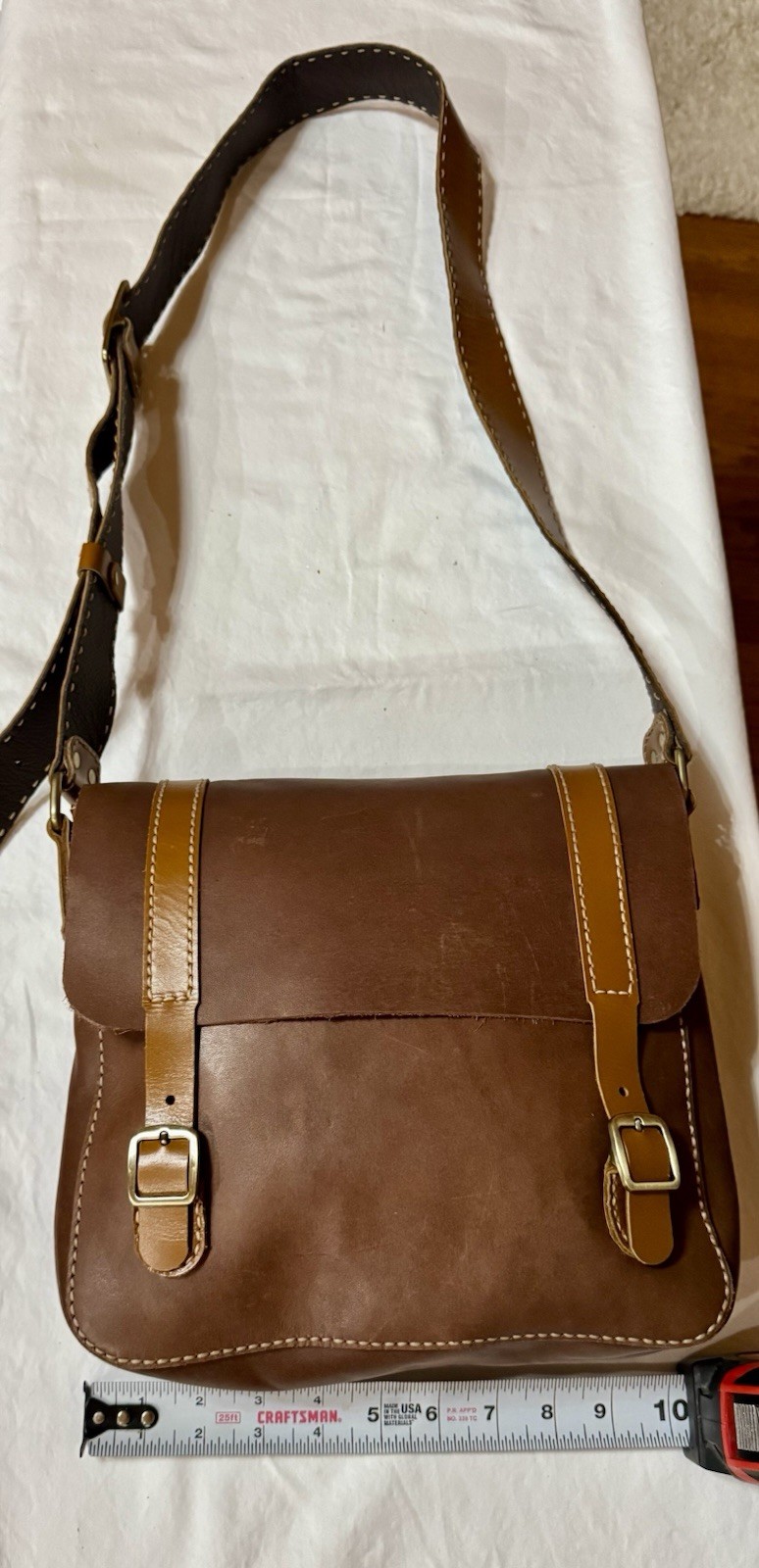 Genuine Leather Saddle Crossbody Bag