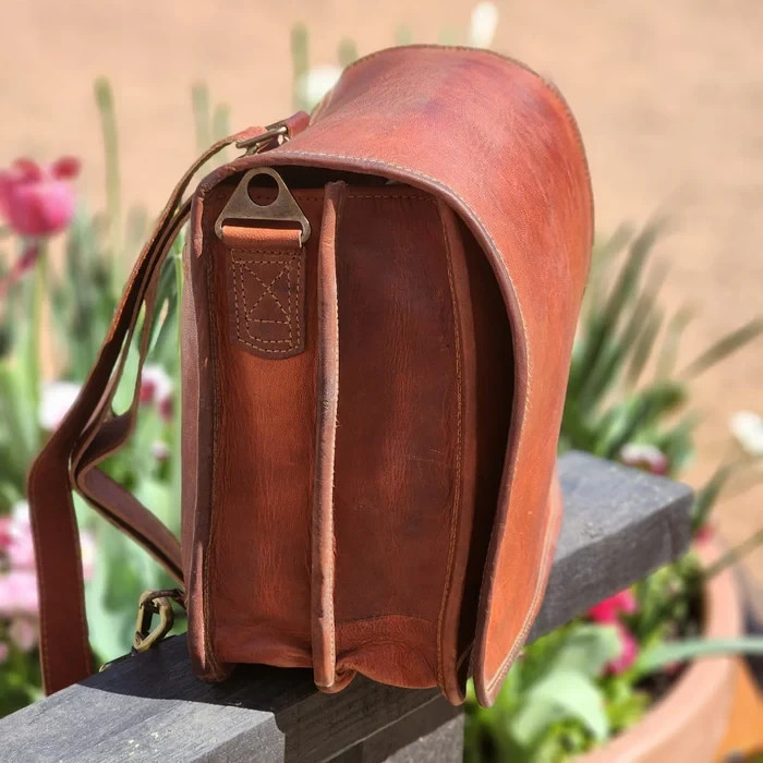 Vintage leather laptop bag, handmade, genuine leather, shoulder bag for