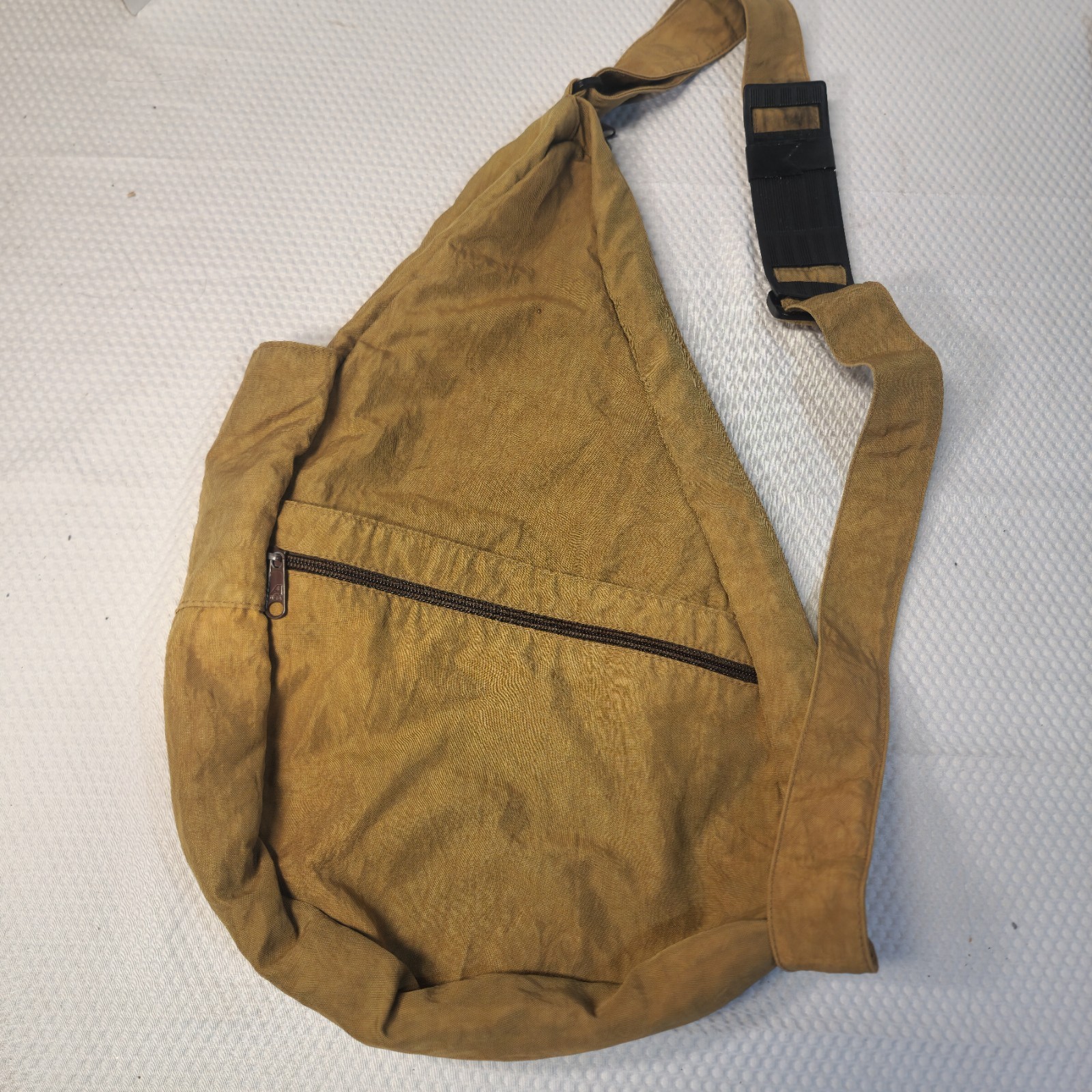 AMERIBAG Healthy Back Crossbody Sling Bag Backpack Khaki Brown Nylon Unisex USA