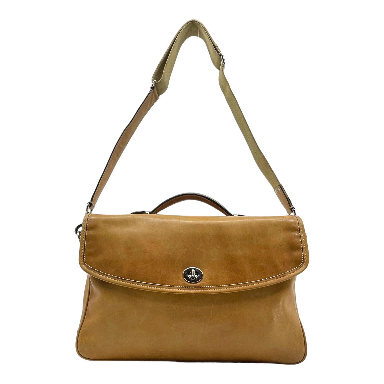 Vintage 90s Y2K COACH F70101 Large Leather Messenger Bag Briefcase Satchel EVC