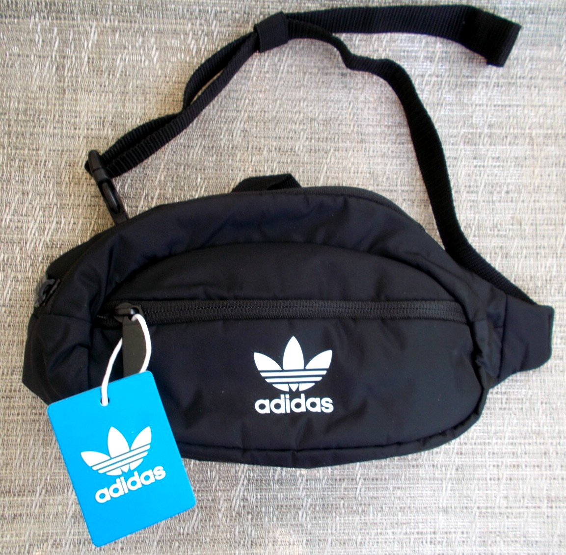 ADIDAS Original National Trefoil Waist Pack, Black White Detail, NEW NWT