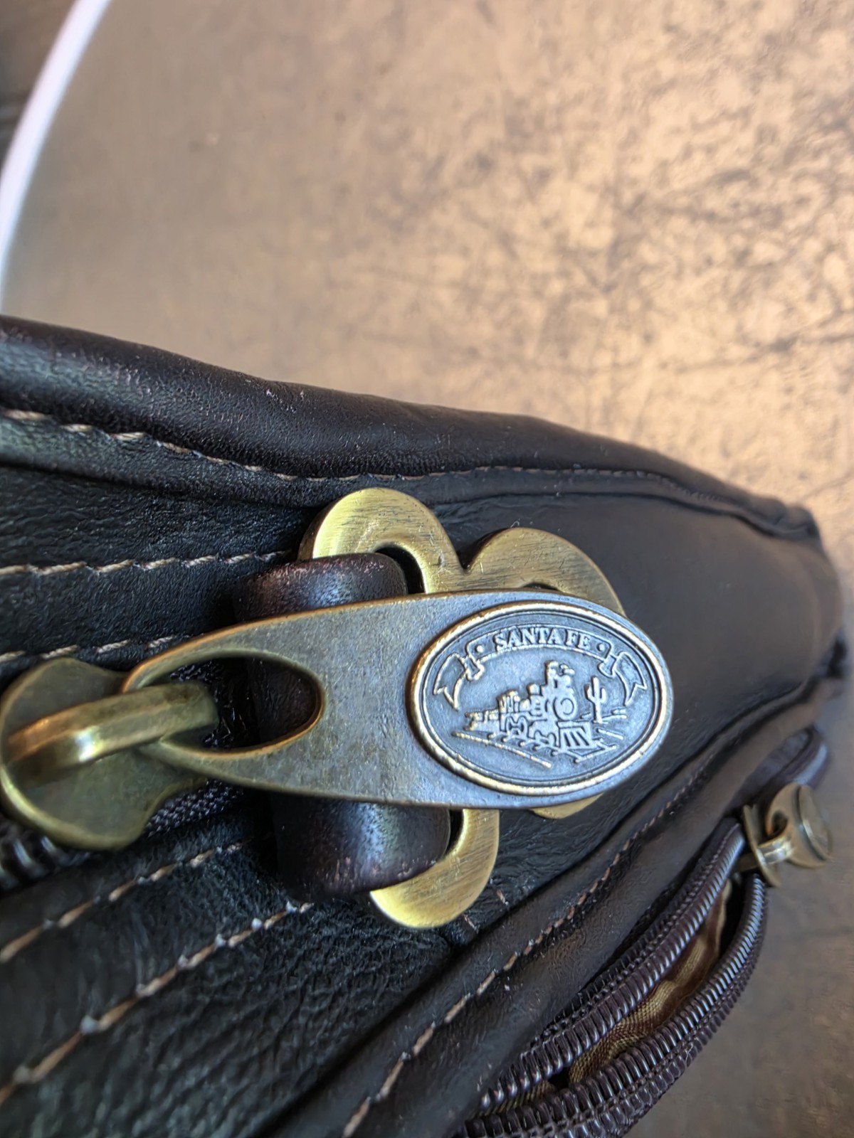 SANTA FE DILANA dark brown Leather Laptop Bag Briefcase No Strap