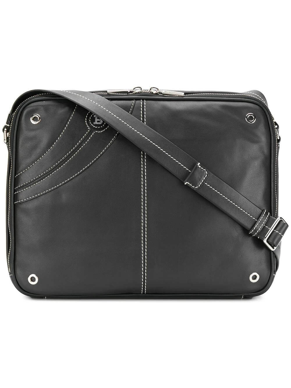 NEW Bally Scratch Men’s Black Plain Leather Shoulder Bag MSRP $1875