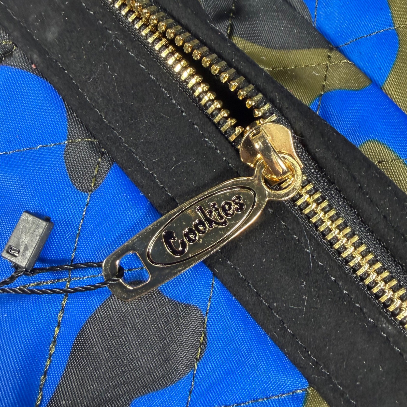 Cookies SF Smell Proof Quilted Camo Backpack Blue Olive Green Gold Hardware Bag