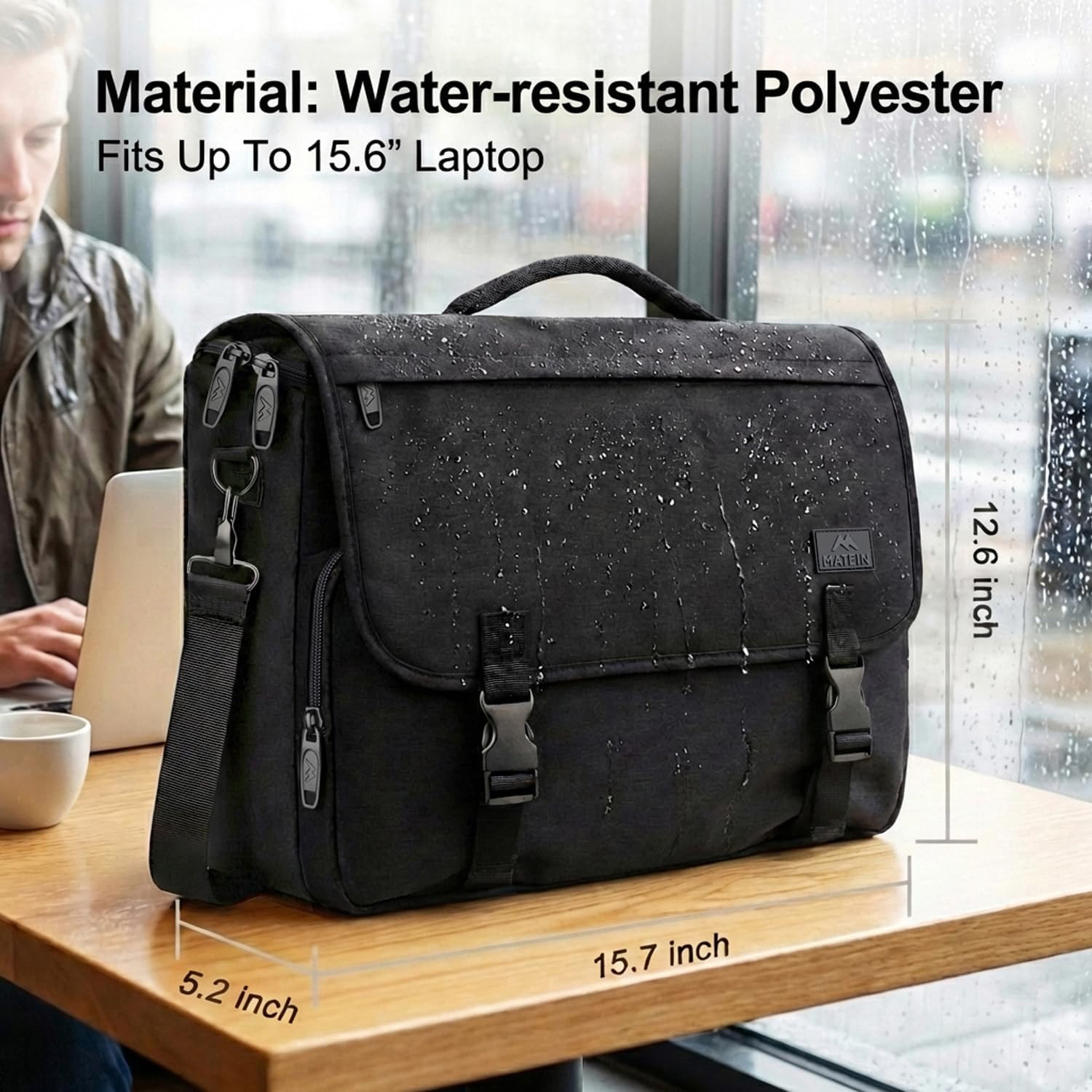 Messenger Bag for Men, Briefcases Lightweight Men’S Laptop Bag 15.6 Inch Water R