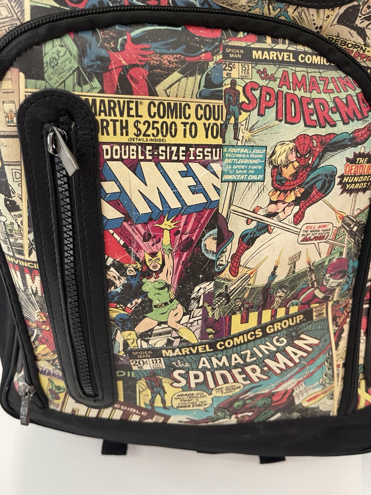 Marvel Comics X-Men Backpack With Comic Print Design Missing Zipper Pull