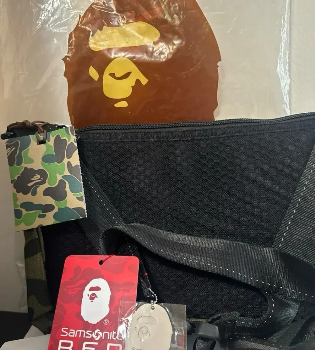 A Bathing Ape Samsonite Red Camo Sling Shoulder Bag