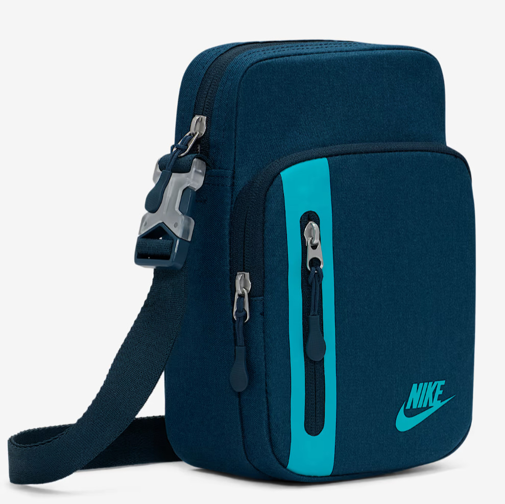 Nike Elemental Premium Crossbody Bag Sports Navy Blue Green 4L DN2557-478