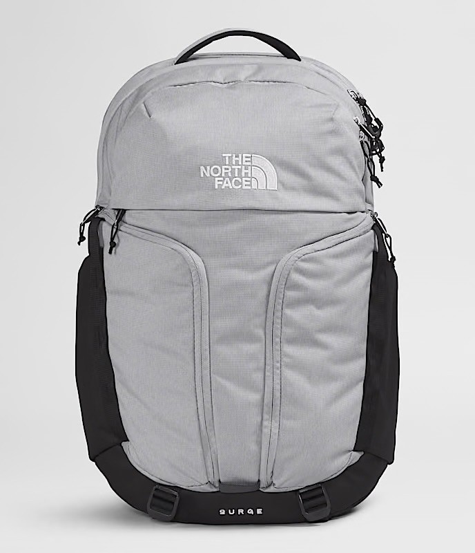 The North Face Surge Soild Gray Black Laptop Commuter Backpack Heavy Duty Nice