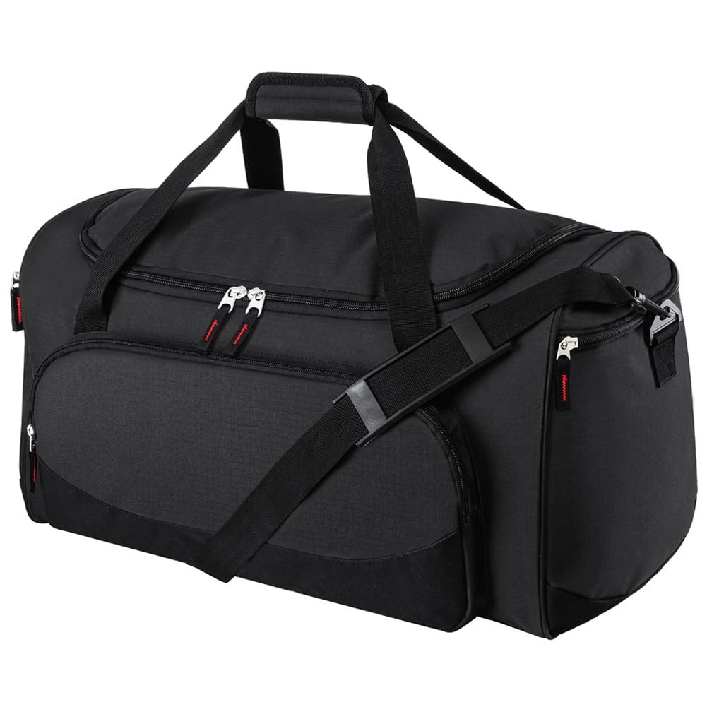 Gym Bag for Men – 55L Black Durable Large Duffle Bag for Travel, Workout, Fit…