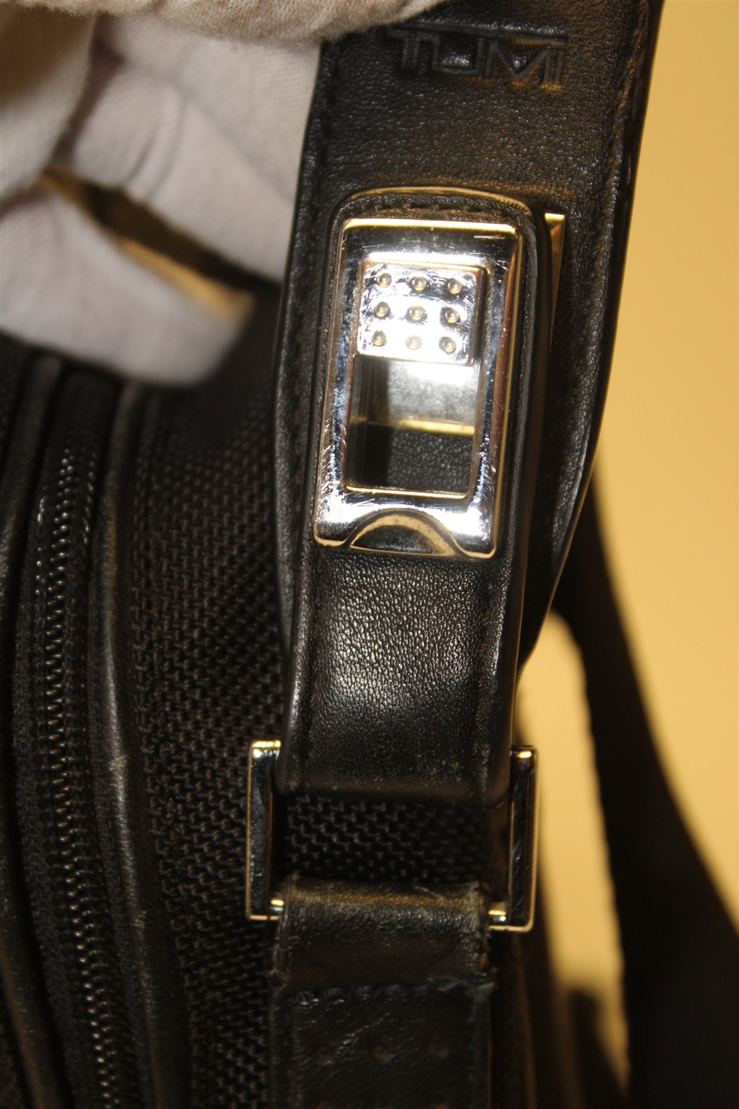 Tumi x Supermicro Alpha Ballistic Black Canvas Leather Travel Messenger Bag