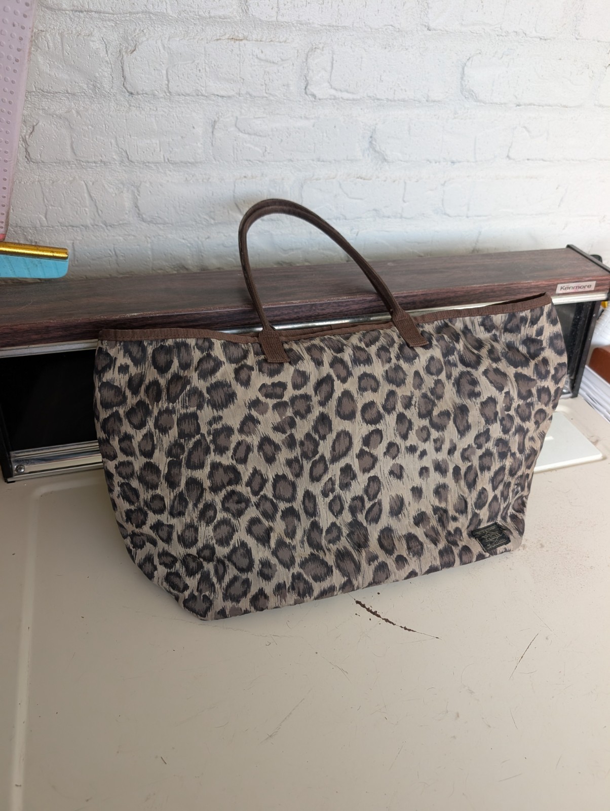 Vtg Head Porter Yoshida & Co Leopard Print Tote Bag Made in Japan READ