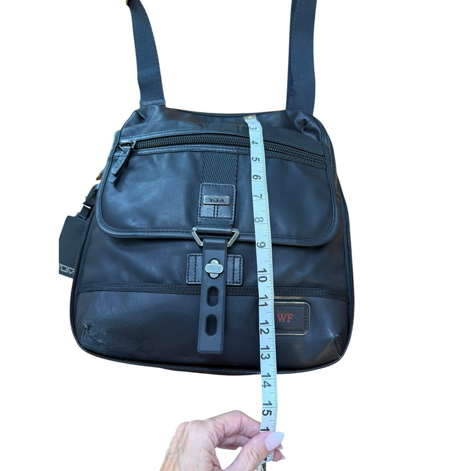 Tumi Alpha Bravo Black Ballistic Nylon Crossbody Messenger Bag WF Monogram