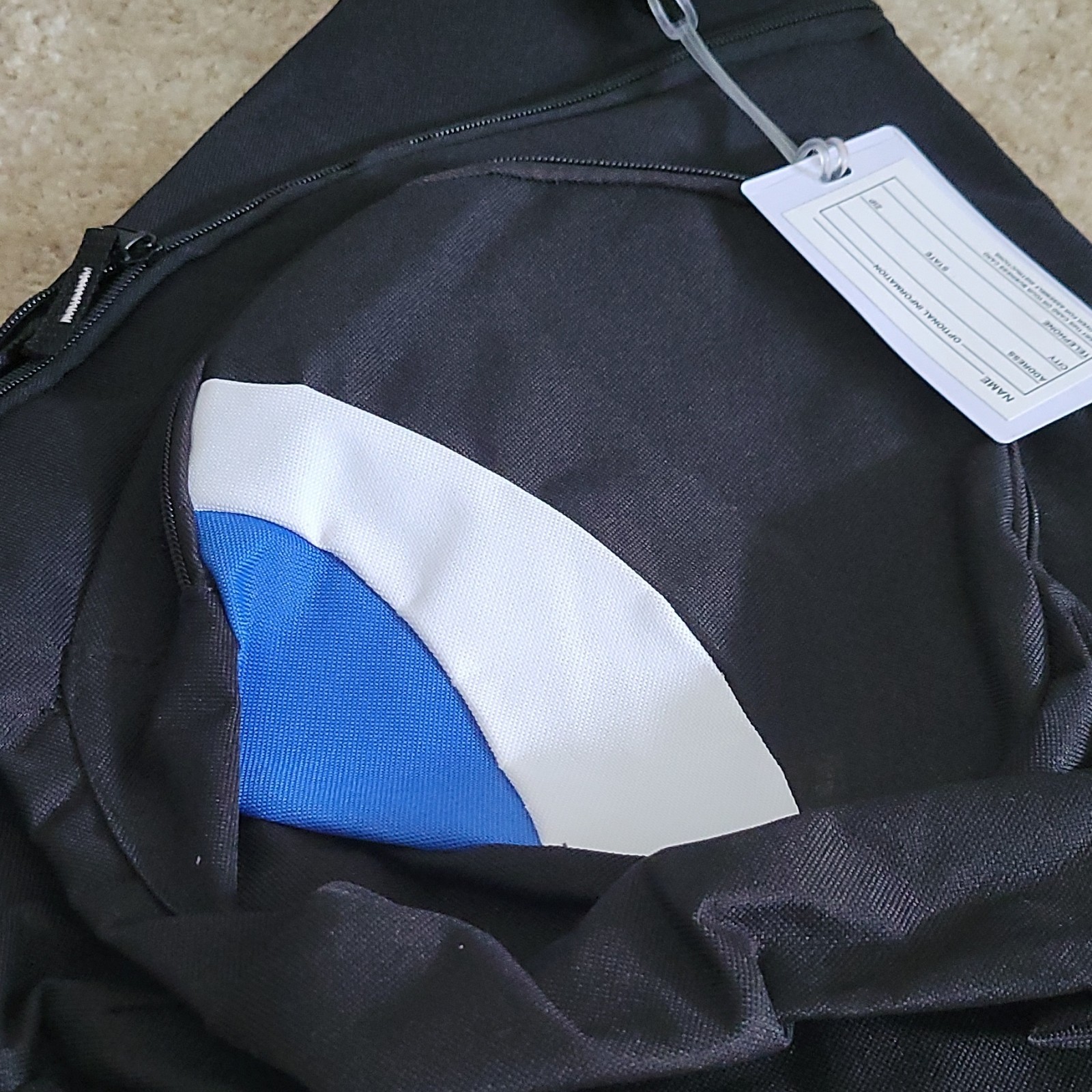 JDRF Crossbody Sling Bag Medium Black Blue White Zip Buckle Adjustable