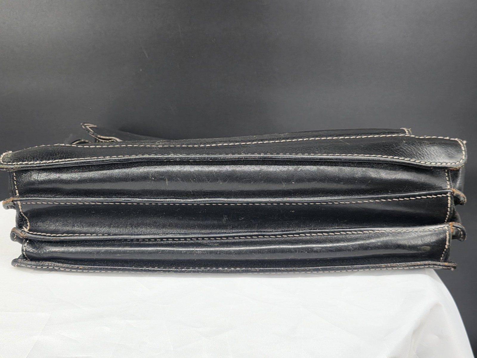 Floto Firenze Italian Leather Briefcase Portfolio Work Bag Black Handmade Italy