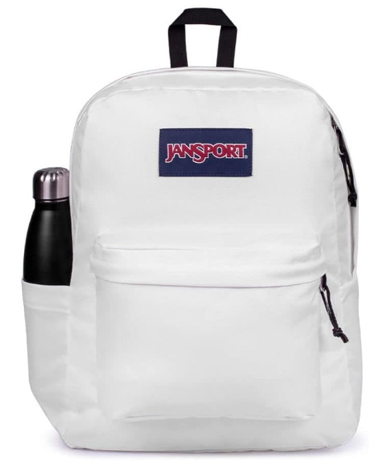 JanSport SuperBreak Backpack White Lightweight School Travel Laptop Daypack
