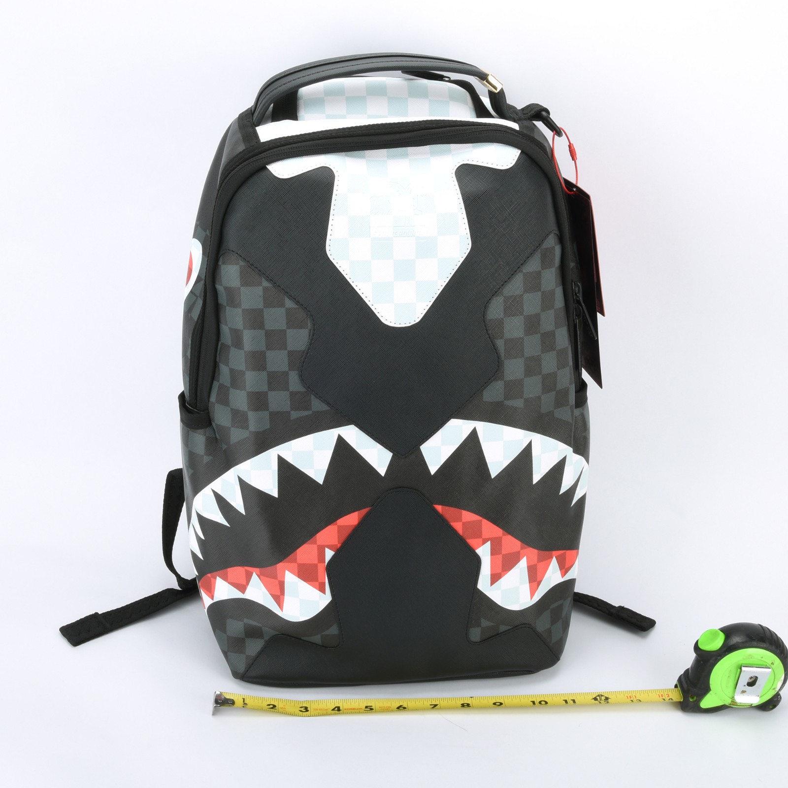 Sprayground Shark Triple Decker Heir To The Throne Backpack Unisex Plaid Black