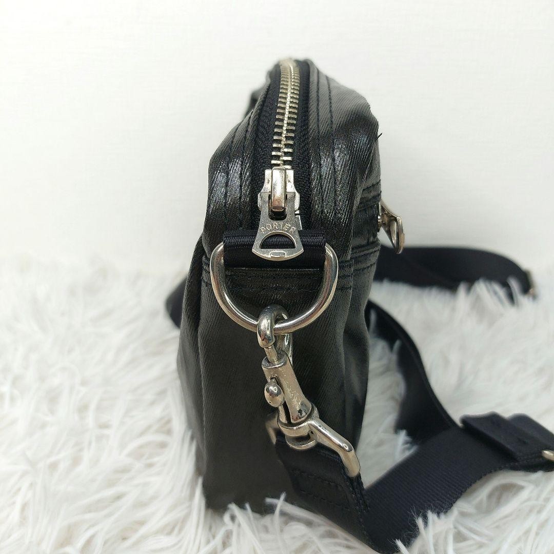 Authentic PORTER Yoshida Kaban Shoulder Bag Shine Black 16cm x 22cm x 4cm, Good