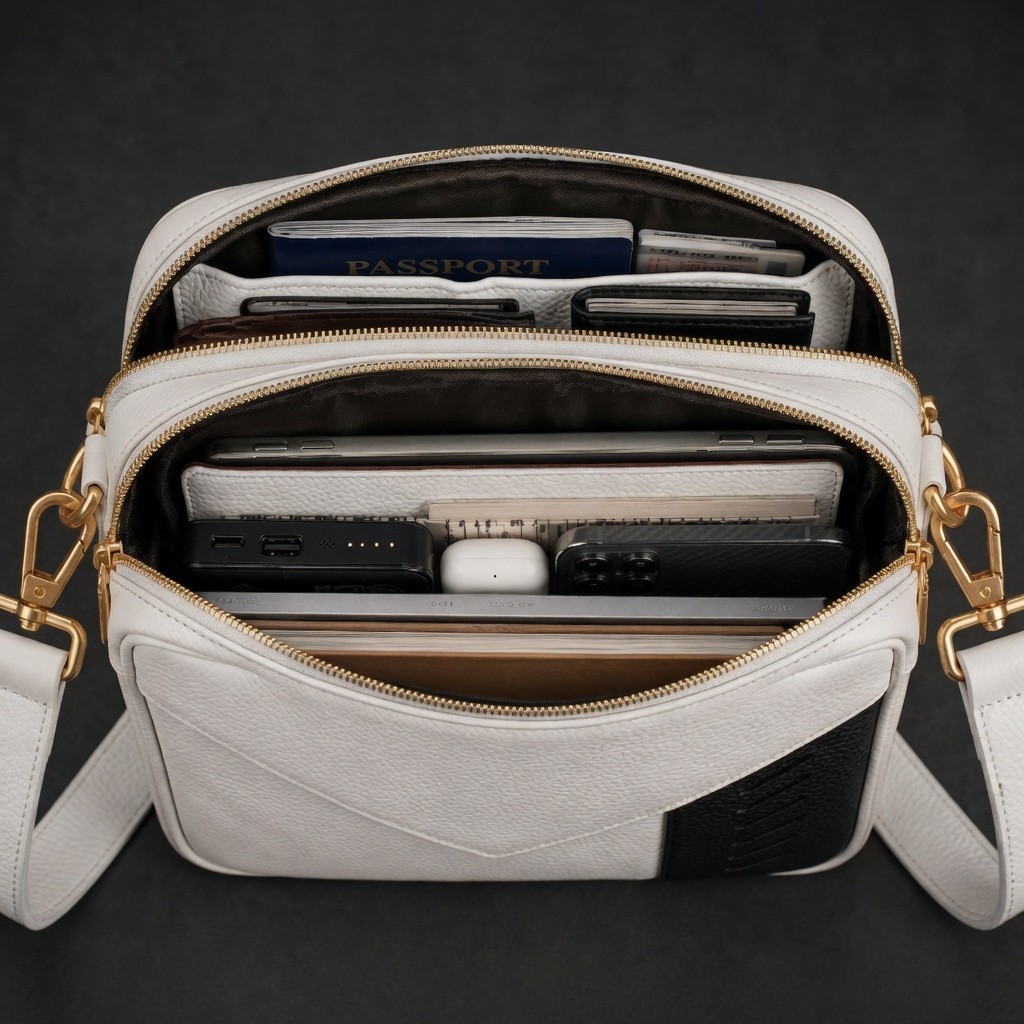 Premium Personalized Leather Crossbodyl Sling Bag – Stylish Mens Trave Messenger