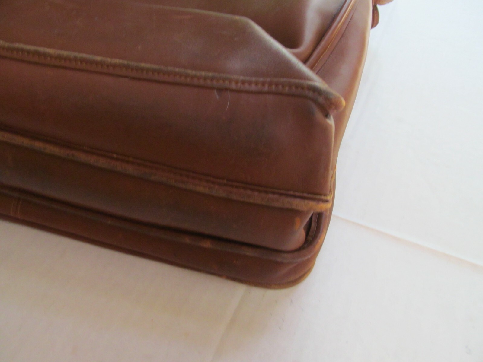 Green Fields ShafMaster Leather Co brown messenger attaché bag briefcase