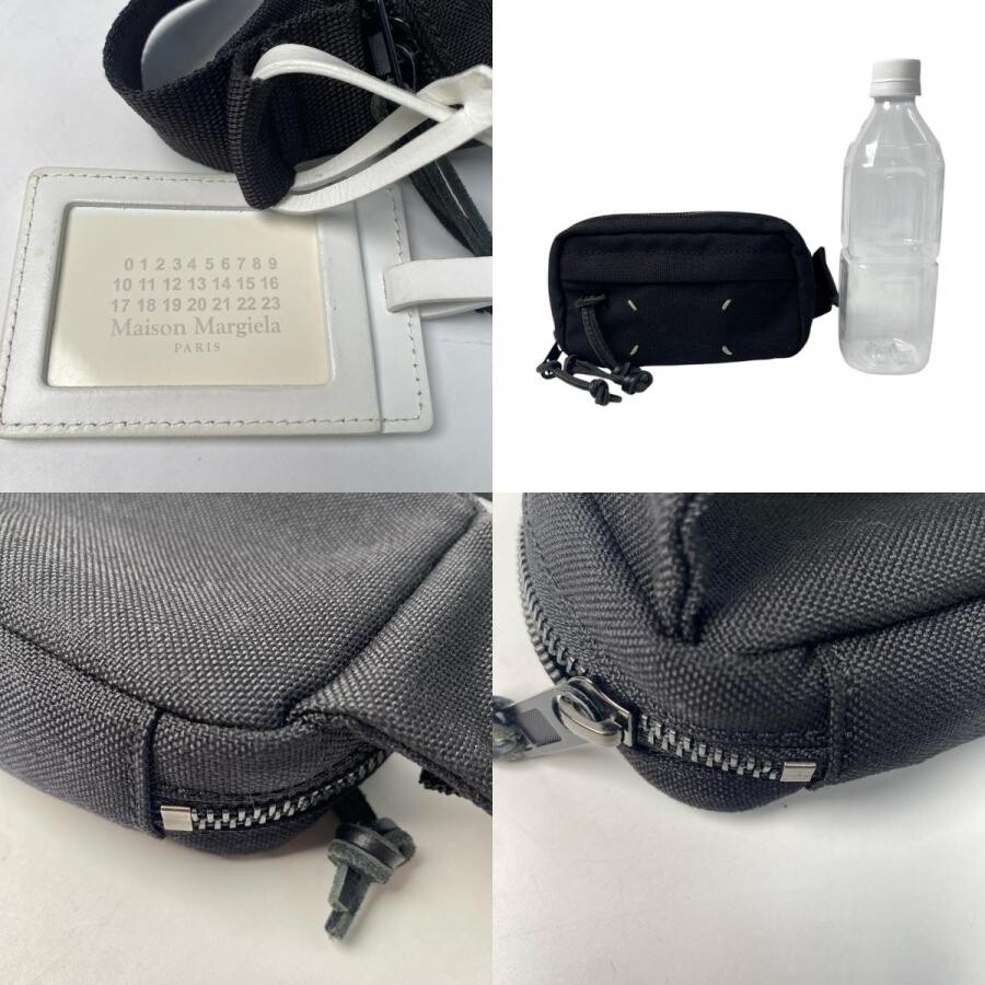 Maison Margiela Black Canvas Crossbody Bag Mens Adjustable Strap W 16cm A