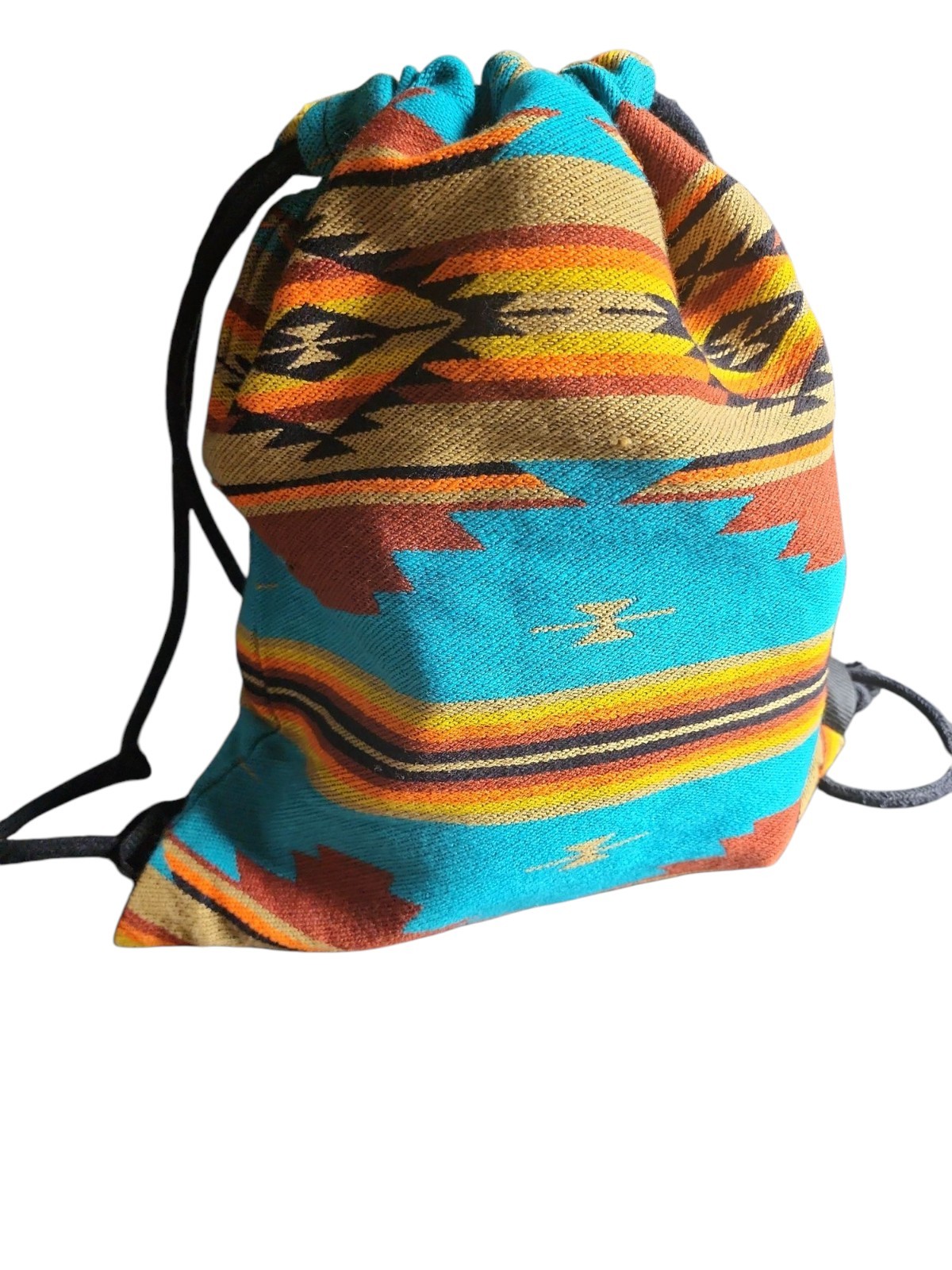 Drawstring Sack Pack Southwest Style Cotton Travel Backpack Foldable USA SELLER