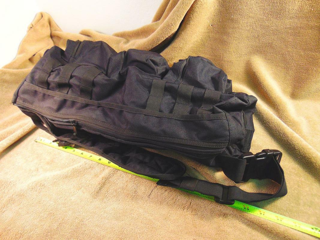 Tactical Sling Pack Tote Messenger Top Loading Black Ballistic Nylon Web OS