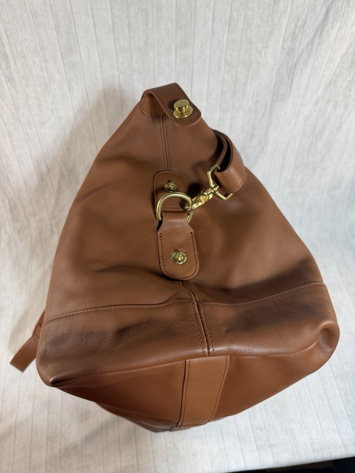COACH OLD COACH 2-Way Boston Bag Brown Leather Shoulder Duffle Vintage 0502