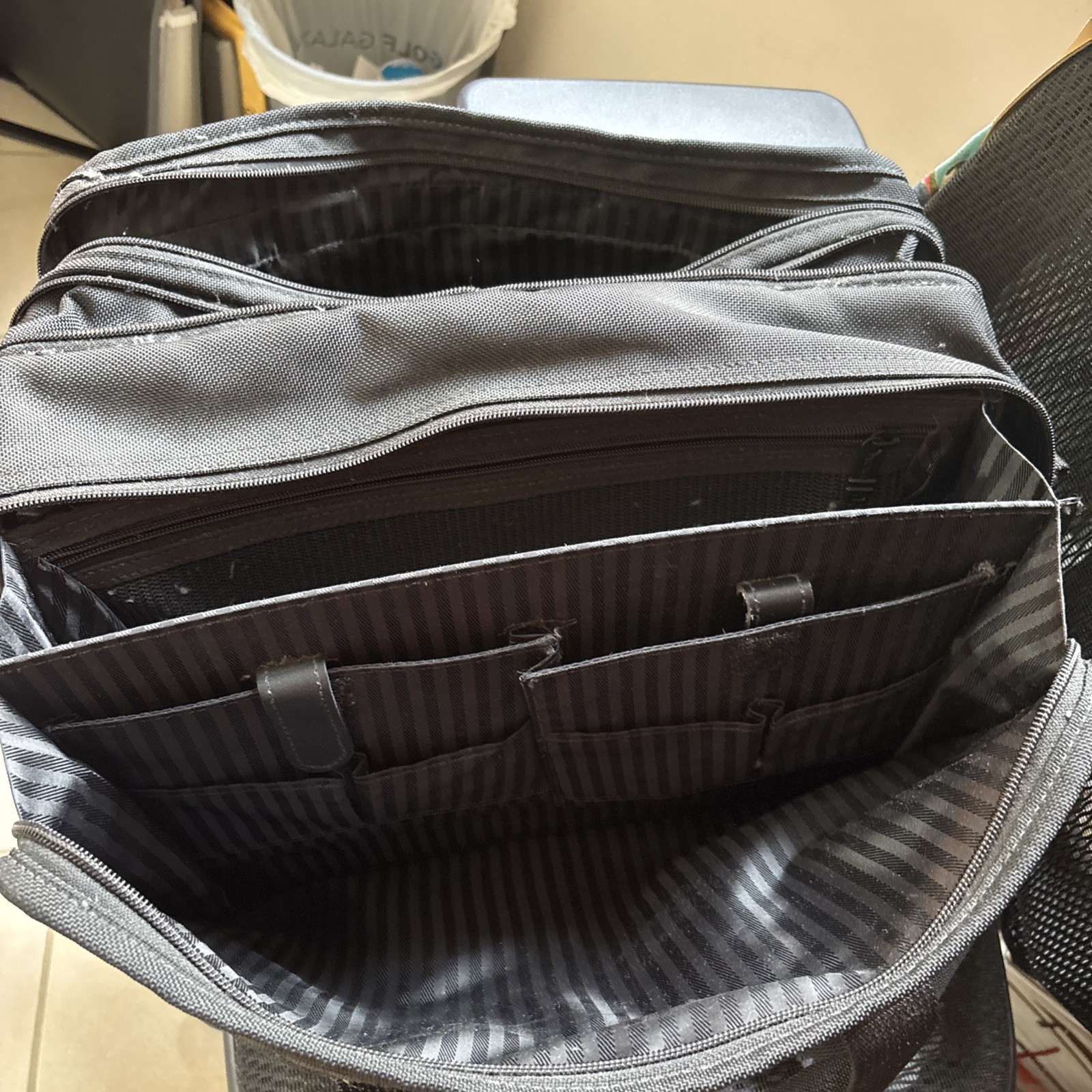 TUMI ‘Alpha’ Black Nylon Expandable Laptop Briefcase – 26141DH