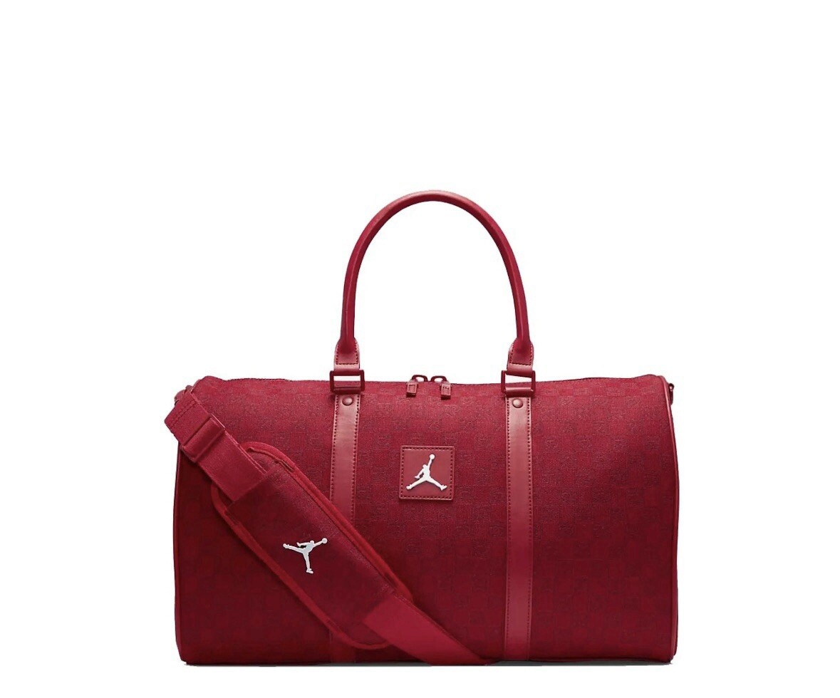 Air Jordan Monogram Red Duffle Bag Luggage Tote Carry On Jacquard One Size 25L