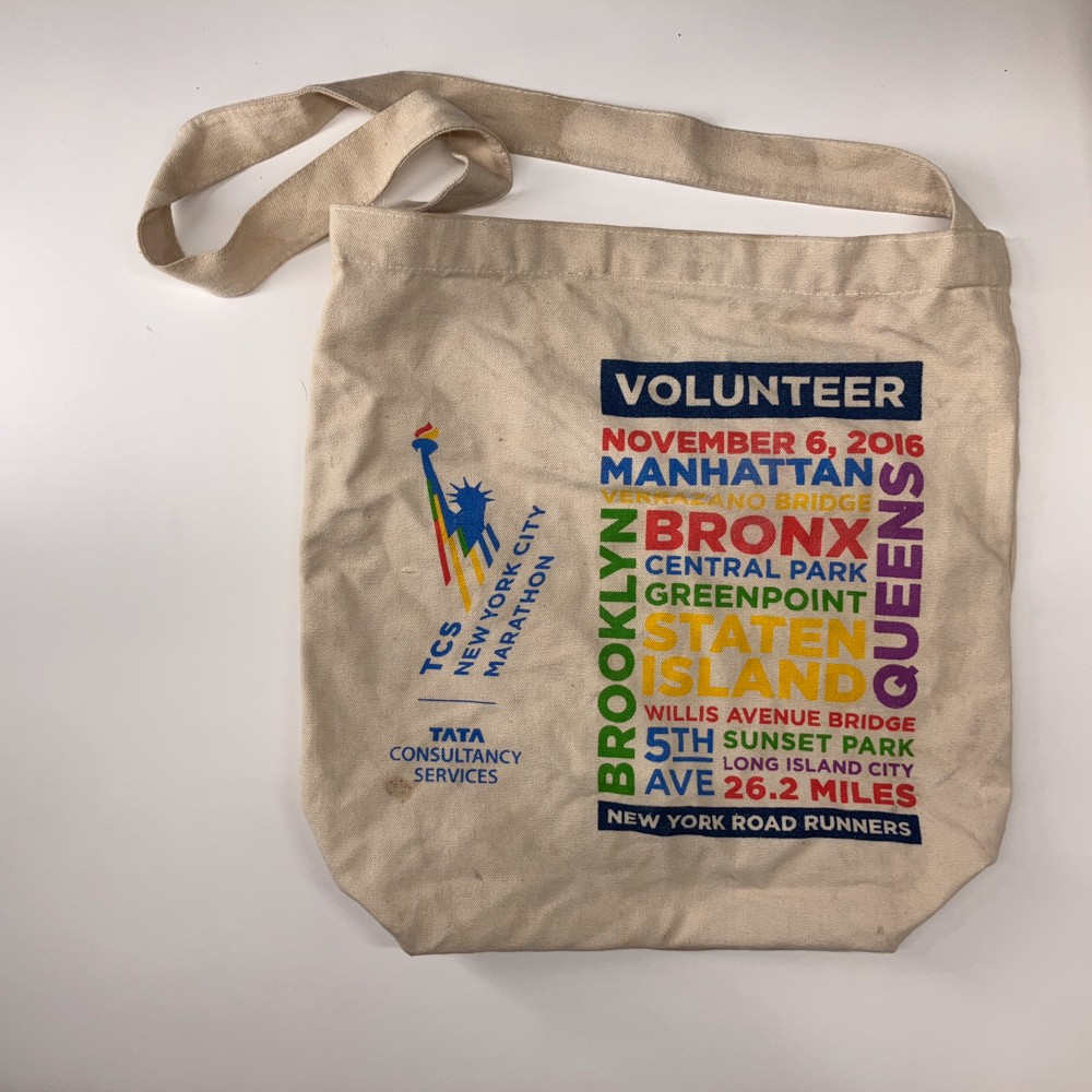 New York City Marathon volunteer tote bag 2016 Burroughs location NYC