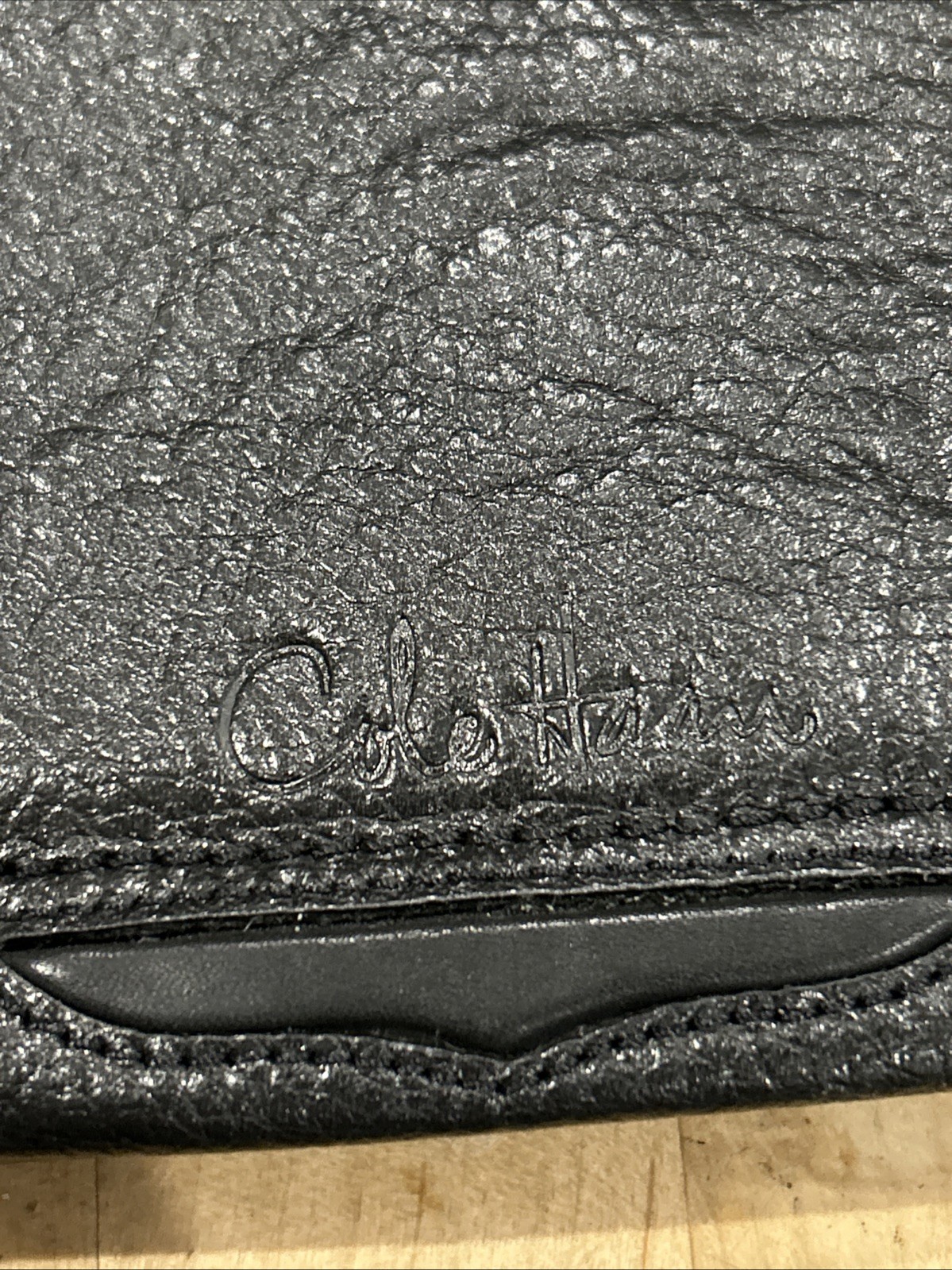 Cole Haan Black Messenger Leather Flapover Laptop Briefcase Bag Crossbody