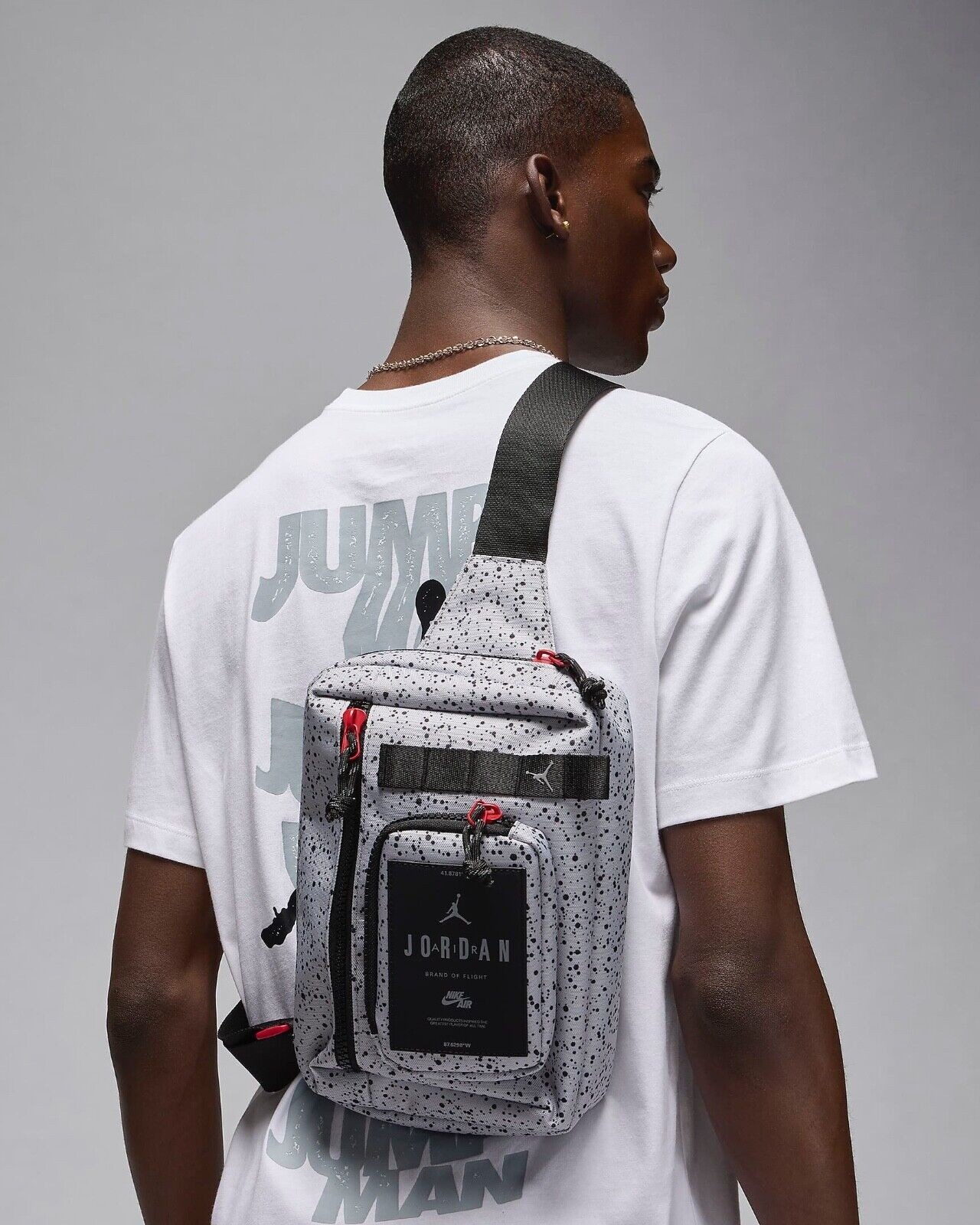Air Jordan Hesi Crossbody Bag 3L Unisex Sling Bag Cement Grey MA0839 G0W New