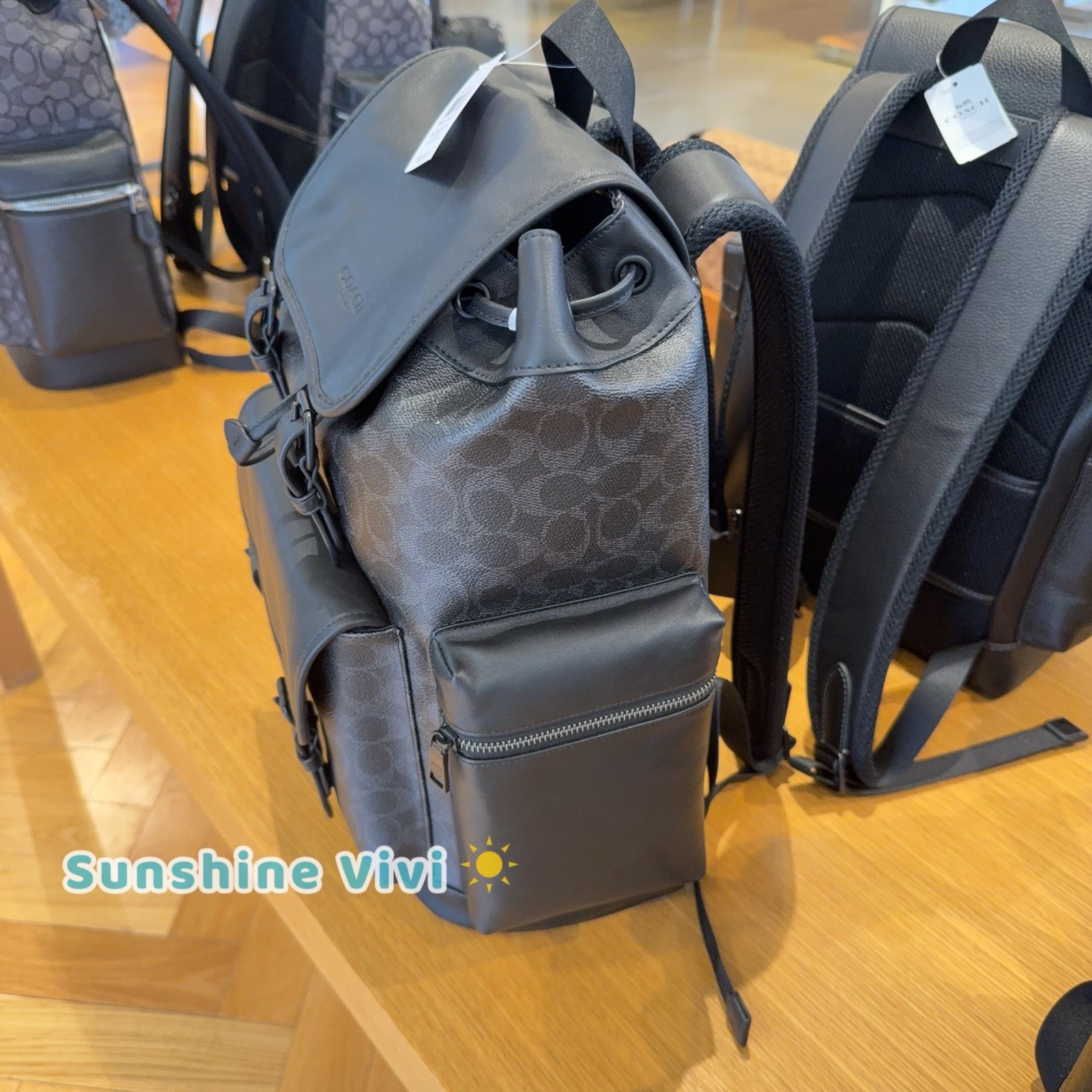 NWT Coach Sprint Backpack Colorblock IN Signature Canvas Matte Black CFG67