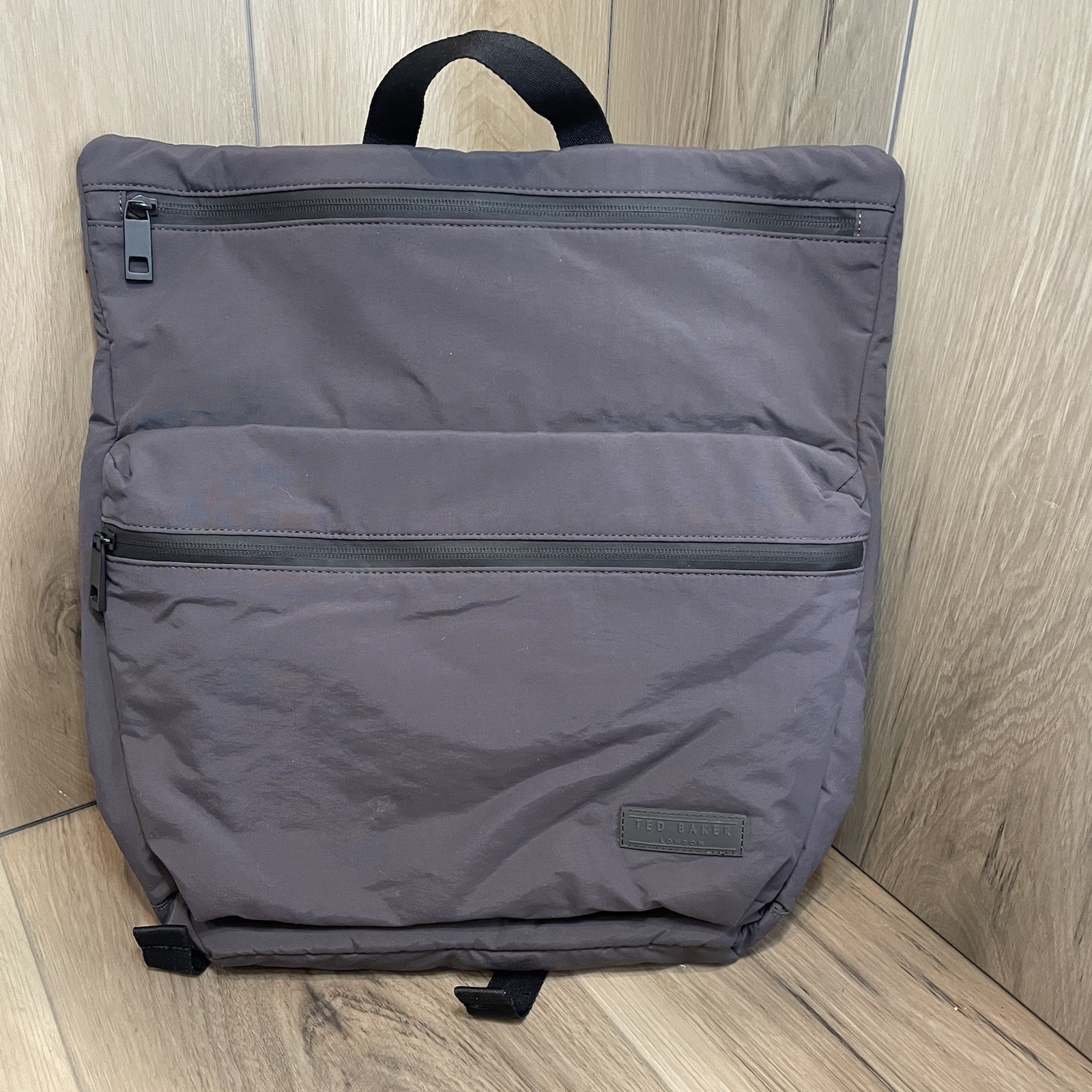 EUC Ted Baker London Crayve Paper Touch Nylon Unisex Backpack Gray