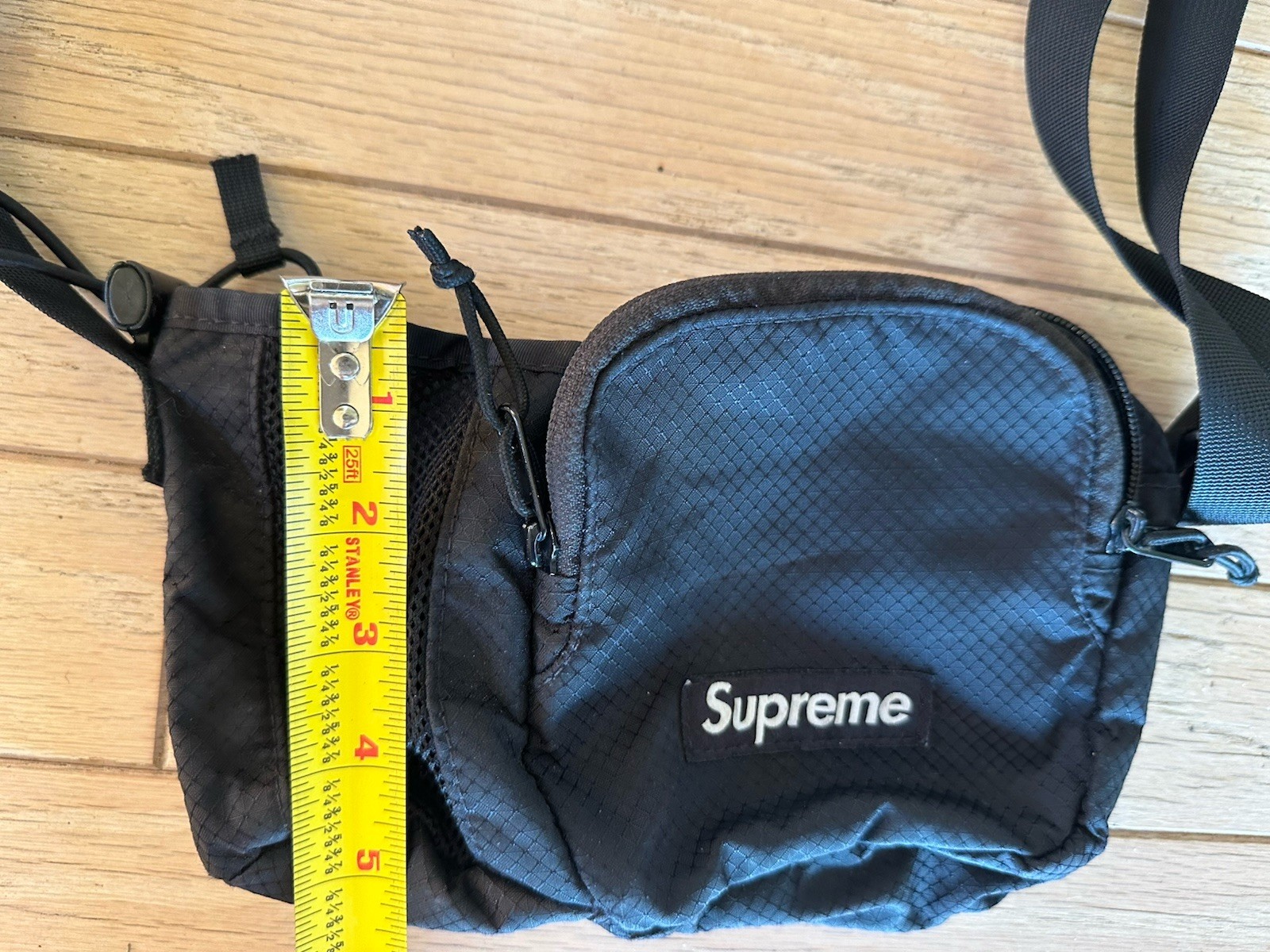 Authentic Supreme shoulder Sling Messenger bag Cordura Fabric Black-GUC!