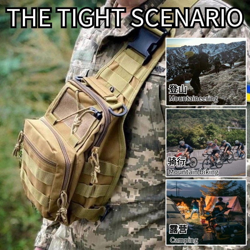 Men Backpack Molle Tactical Sling Chest Pack Shoulder Bag Outdoor Travel Hiking
