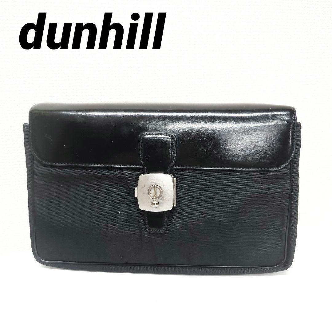 Dunhill Clutch Bag Second Bag Black Nylon x Cordovan Leather Flap Lock Men’s