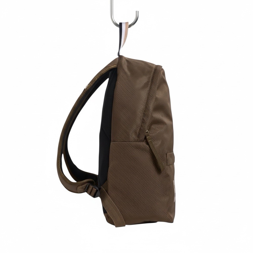 Hugo Boss Pixel R Backpack Tonal Logo Olive Brown Recycled Fabric NWT