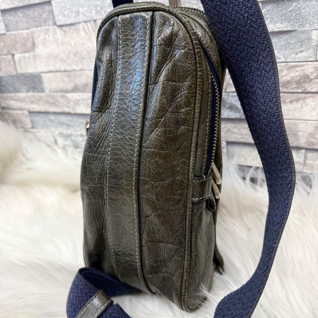 Aniary Genuine Leather Body Bag Sling Shoulder Backpack 2 Compartments Japan USE