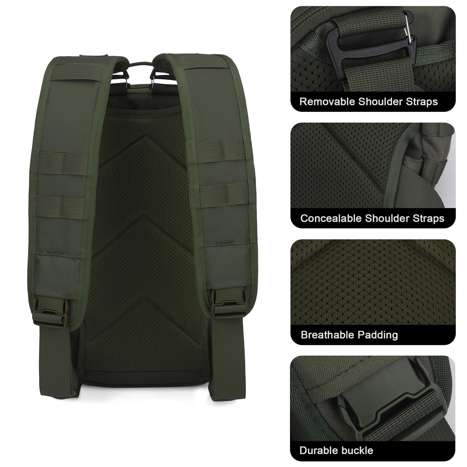 Small Tactical Backpack,Molle Military Rucksack Daypack for Hiking Traveling,…
