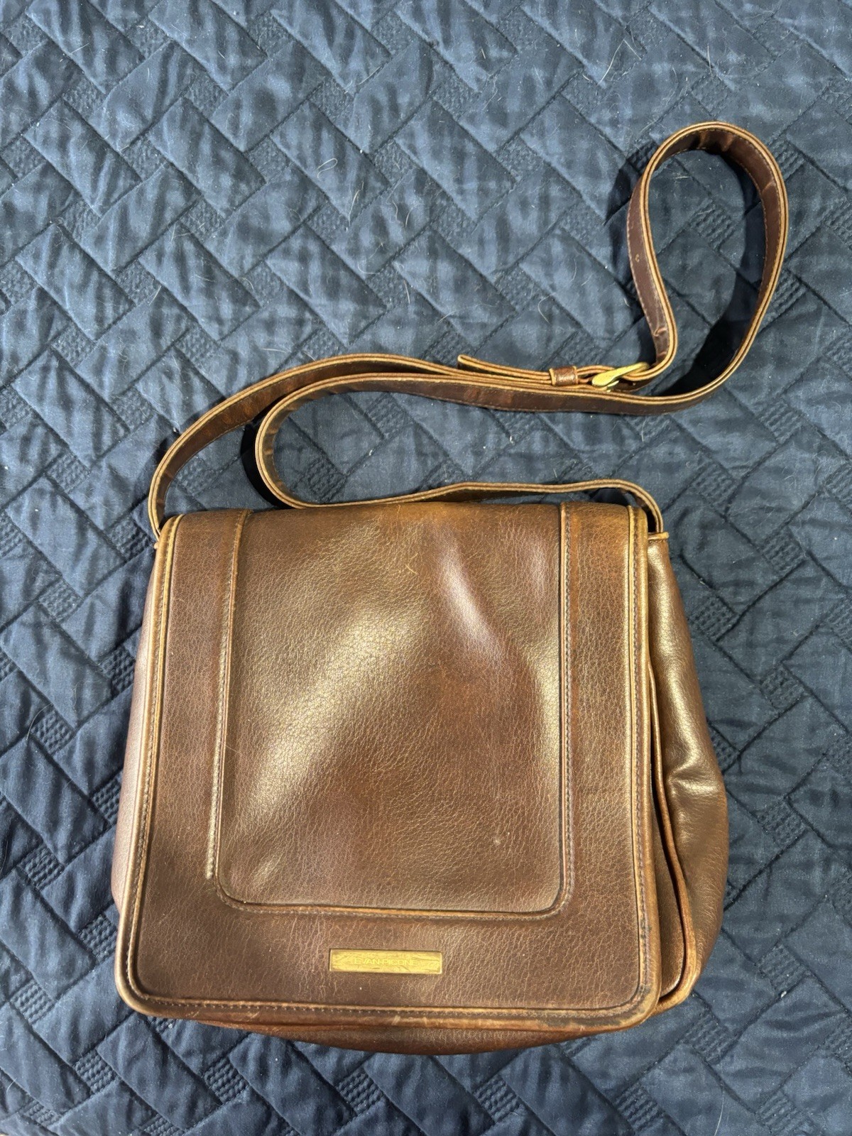 Evan-Picone Brown Messenger Bag for Men Adjustable Strap Inner Zip Pocket
