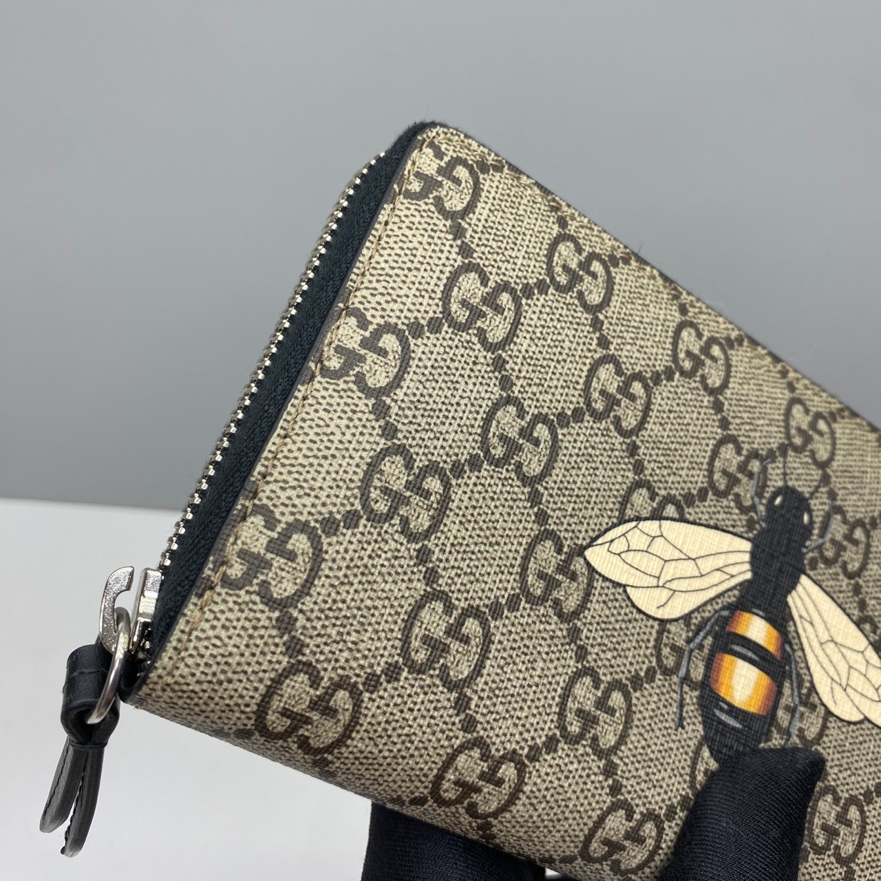 Gucci Pre-Owned Authentic Bee Wallet Monogram Canvas 19x10x3cm Free Shipping