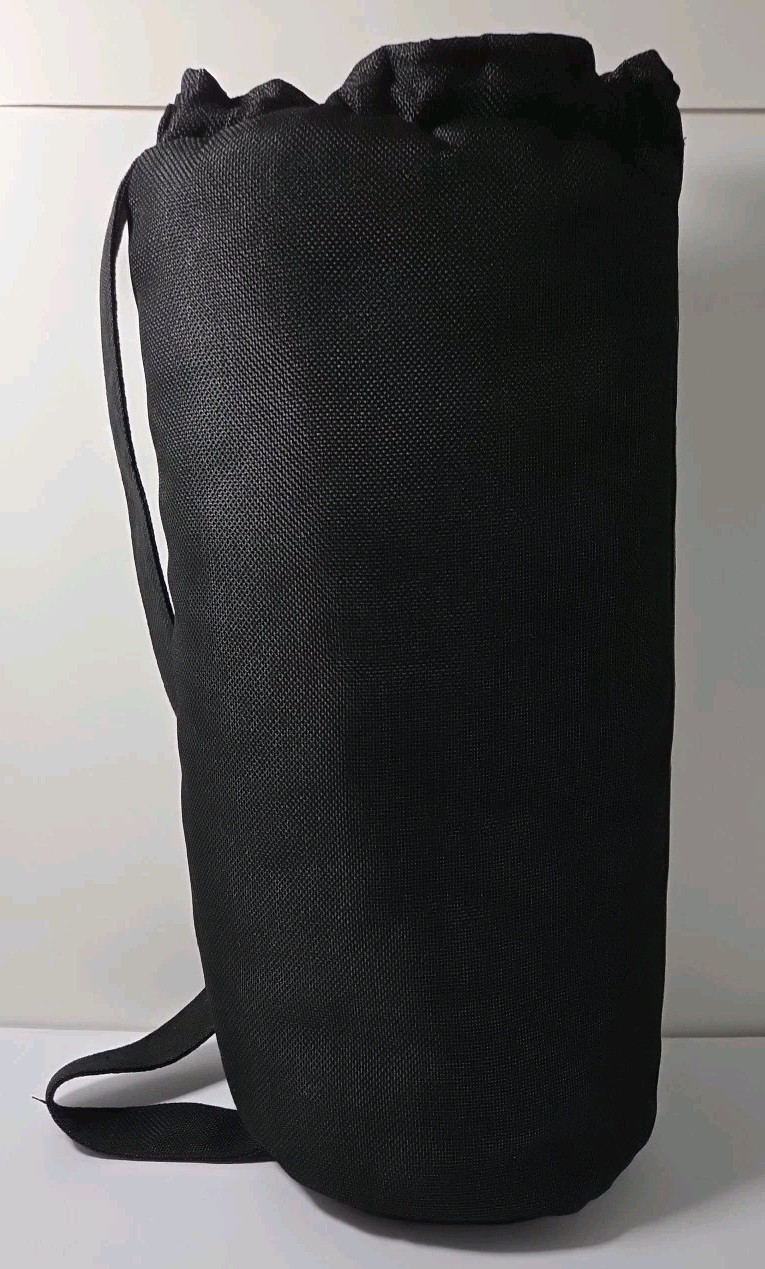 Nickel Bags Padded Drawstring Duffle Tube Sling Bag Velour Interior 19 In Black