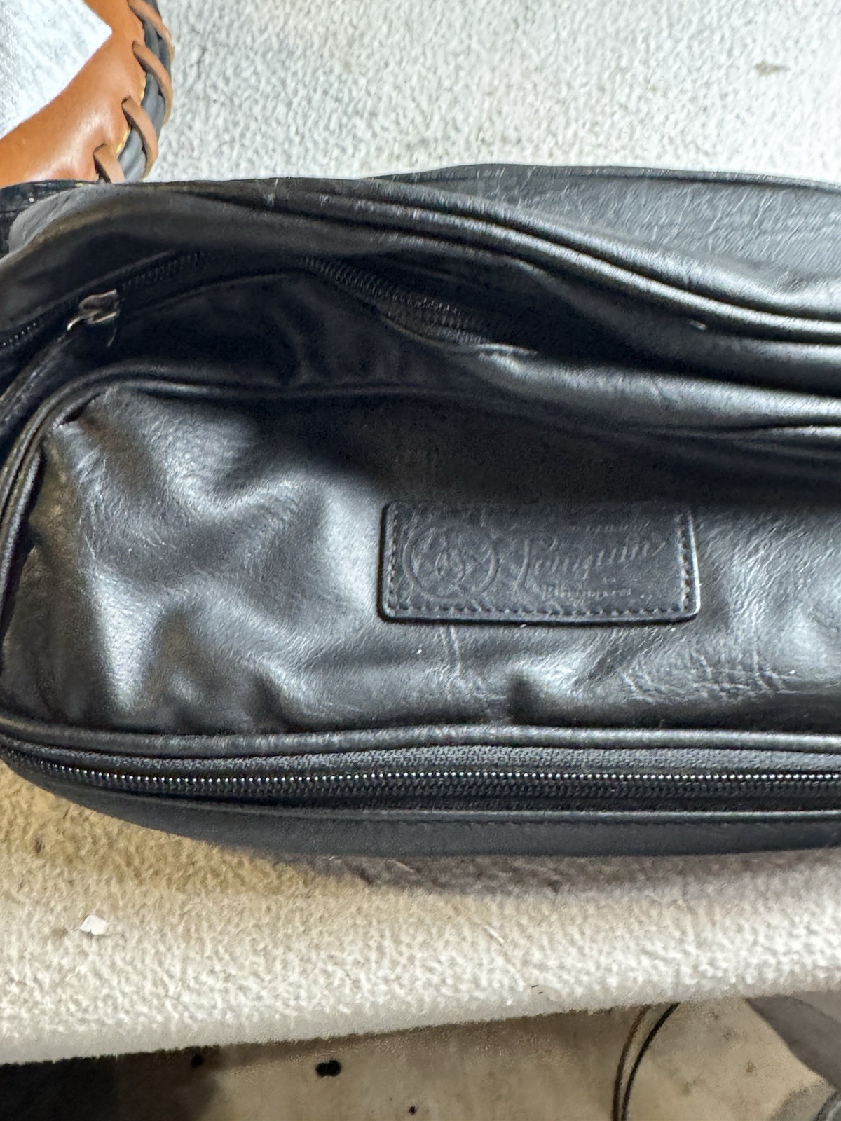 Original Penguin by Munsingwear Black Faux Leather Toiletry Travel Dopp Kit…